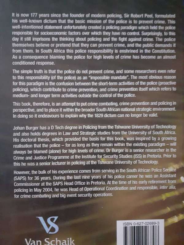 Strategic Perspective on Crime and Policing in SA ~ Johan Burger
