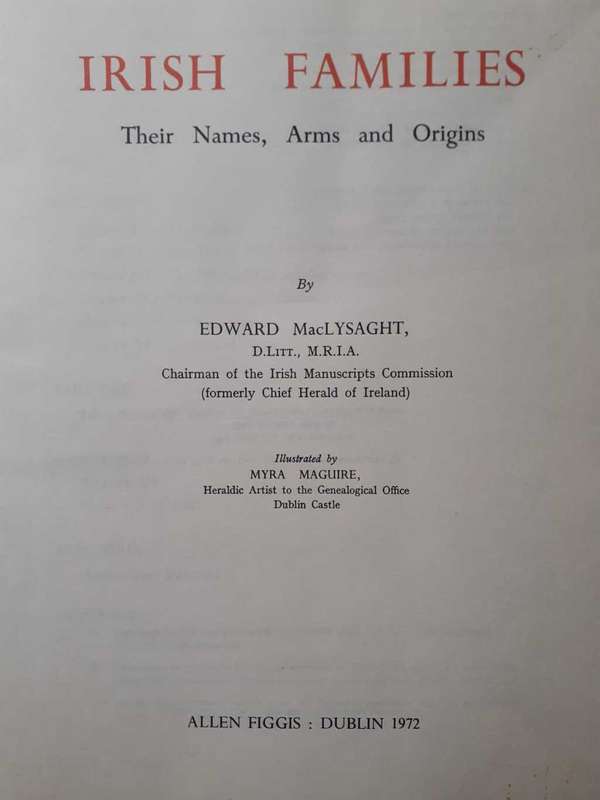 Irish Families ~ Edward MacLysaght