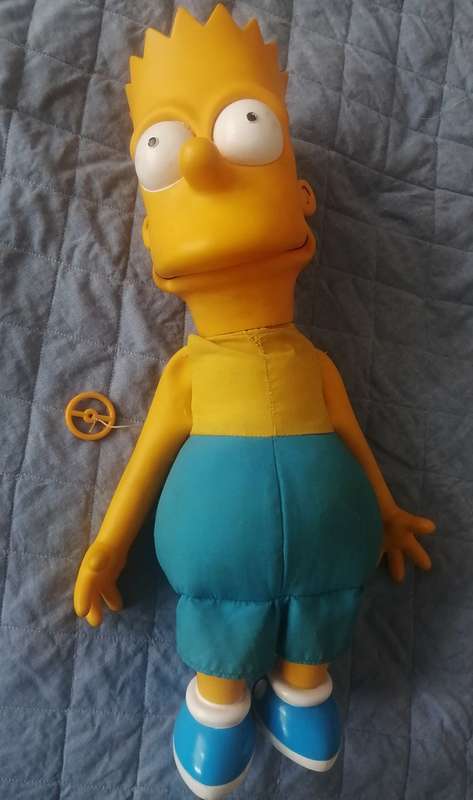 Bart Simpson 1990 Pull String Plush Doll Figure 18in Tall,