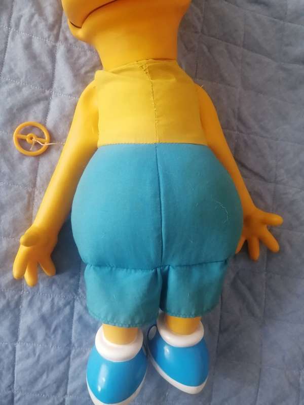 Bart Simpson 1990 Pull String Plush Doll Figure 18in Tall,