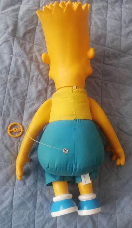 Bart Simpson 1990 Pull String Plush Doll Figure 18in Tall,