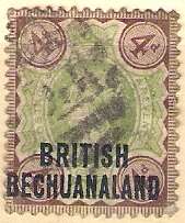BECHUANALAND PROTECTORATE (HINGE MARK ON REAR)