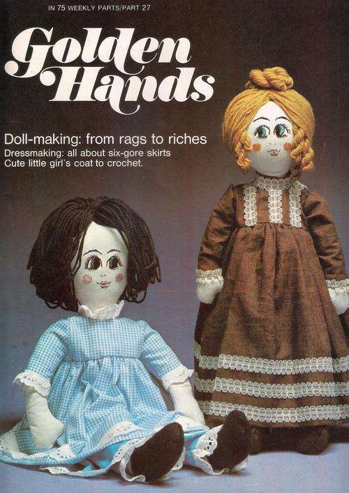 GOLDEN HANDS PART 27 (MAGAZINE ON KNITTING, EMBROIDERY ETC..) 1970`S EDITION 20 PAGES.
