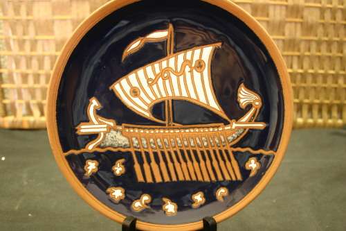 GREEK  HAND MADE DISPLAY PLATE.