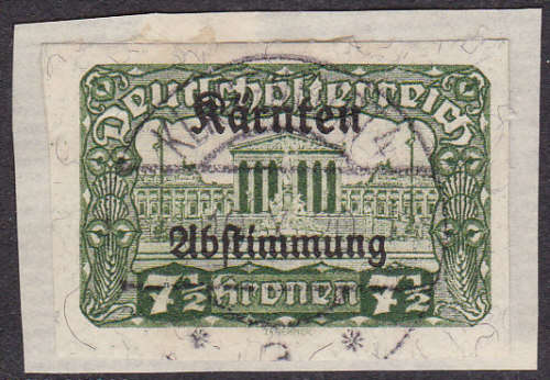 AUSTRIA IMPERF OVERPRINT ON PIECE.
