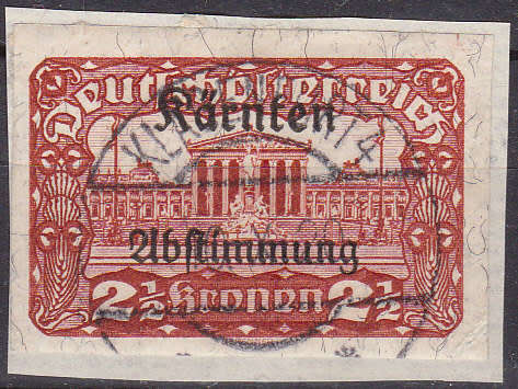 AUSTRIA IMPERF OVERPRINT ON PIECE.