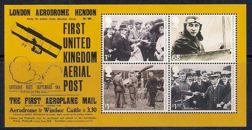 GREAT BRITAIN (FIRST UNITED KINGDOM AERIAL POST) MINI SHEET