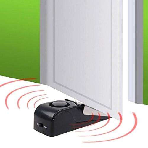 Door Stop Wedge Alarm for Home and Travel(black)