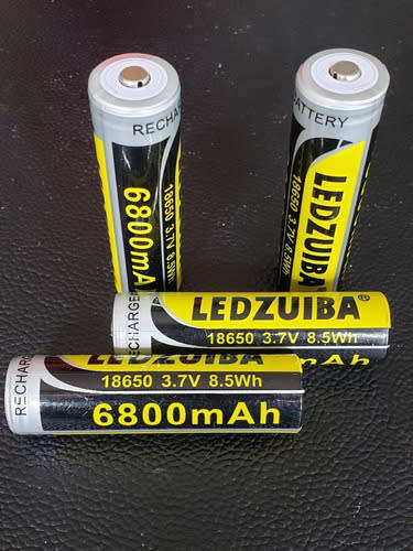 LEDZUIBA 18650 Recargable 3.7v 6800 mAh 8.5wh (Pack of 4)