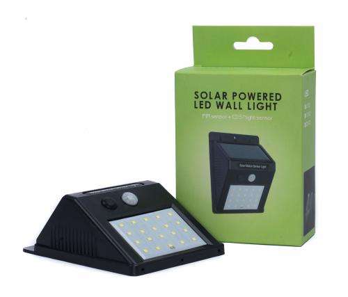 Solar Powered LED Wall Light, Motion PIR Sensor and CDS Night Sensor - 20 LED