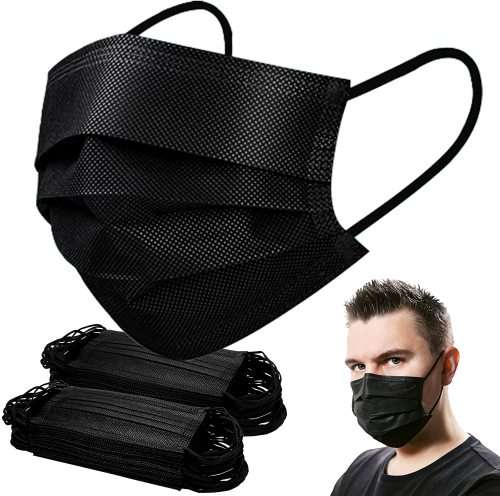Disposable Face Masks Box of 50`s (Black)