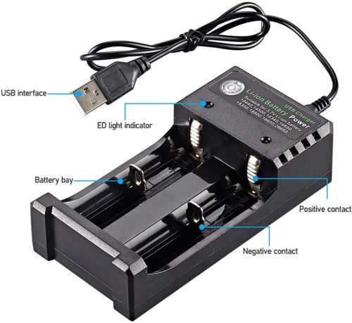 USB 18650 Battery Charger 4 Slots