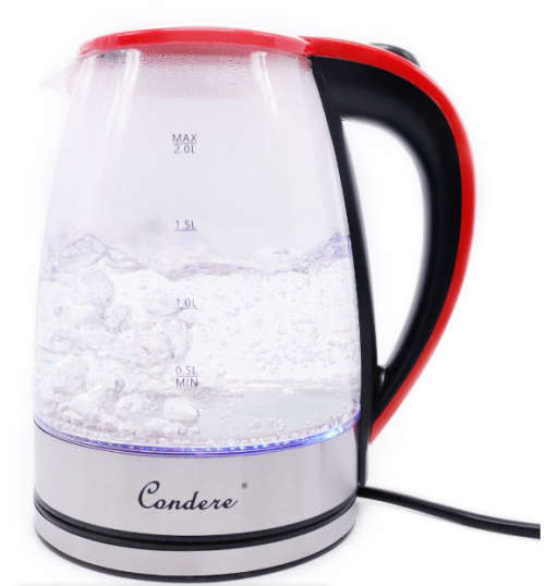 Condere - Electric Glass Kettle - LX-3002 (Red)