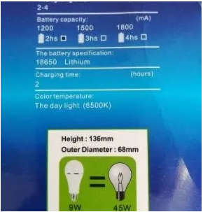Redisson 9w Emergency LED Bulb  Bayonet B22