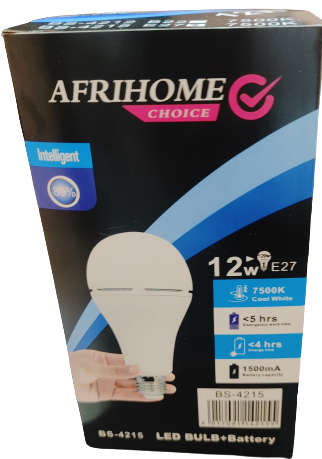 LED Afrihome - Intelli Smart Bulb Rechargeable Lithium 220 Volt 12 Watt E27 Screw Base (5 Pack)