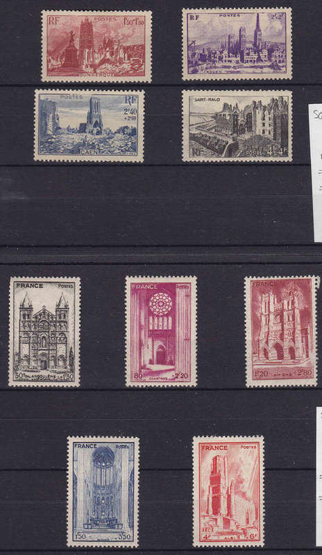 France  2 complete sets 1944/45 SG956-959 & SG891-895 MH
