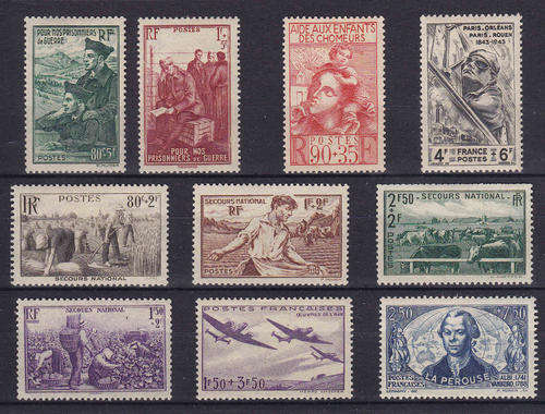 France 1939-44 selection of Mint hinged stamps CV R415++