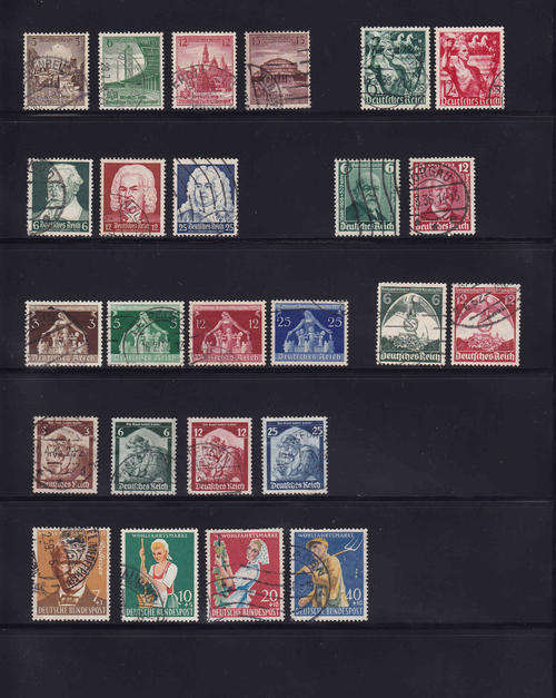 German Reich - 8 Fine Used Sets CV R500++  full sets not seen on BOB to often