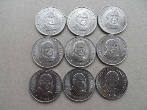 $$$ 1990 R1 PW Botha X 9 in AU/UNC $$$