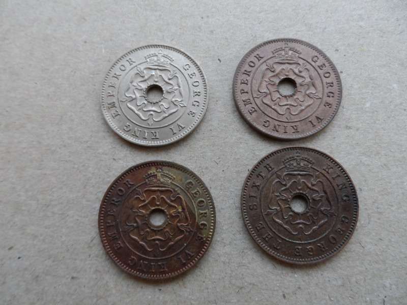 $$$ 1938/43/44/51 HALF PENNY SET - RHODESIA - AU-UNC $$$