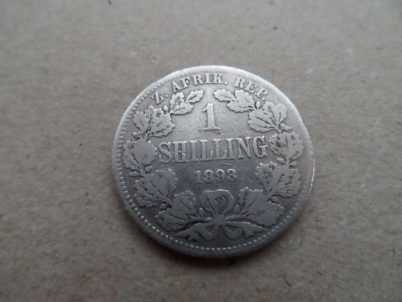 $$$ 1893 SHILLING - HAT & PIPE - ZAR KRUGER - KEY DATE $$$