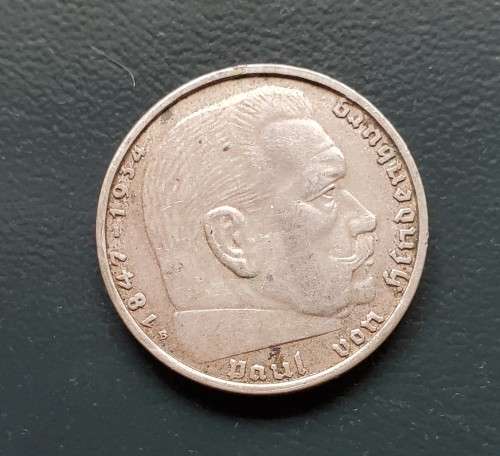 $$$ 1938 SILVER 2 Mark H v Hindenburg GERMANY $$$