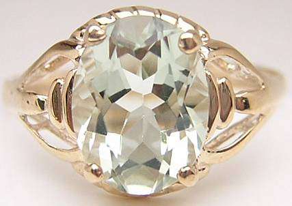 2,50 cts Green Amethyst Solid 10k Gold Ring, size 7