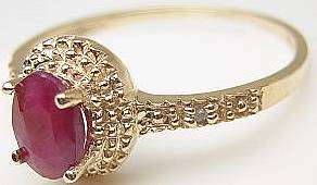 Ruby Solid Gold 10kt Ring size 7.25 NEW