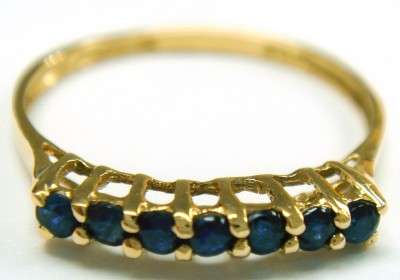 NEW SOLID 9K YELLOW GOLD ROUND SAPPHIRE RING SIZE 7