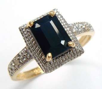 LOVELY BLACK SAPPHIRE 9CT SOLID Y/ GOLD RING