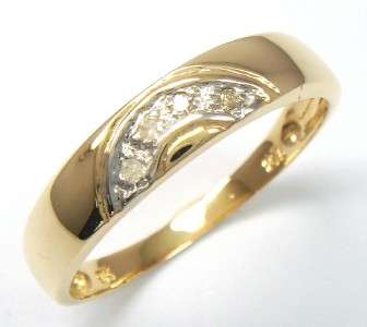 STUNNING 9KT SOLID Y/ GOLD DIAMONDS RING SZ 7