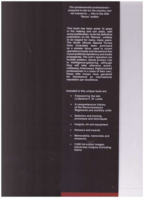 " RECCE" A COLLECTOR'S GUIDE TO THE HISTORY OF THE SOUTH AFRICAN SPECIAL FORCES, 1 ST ED.