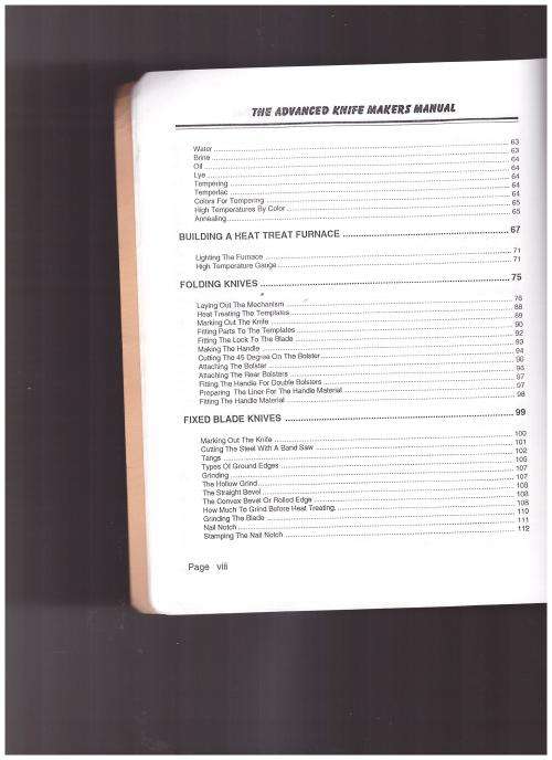 THE ADVANCED KNIFE MAKERS MANUAL