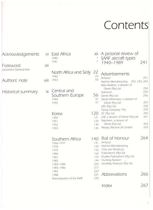 THE SOUTH AFRICAN AIRFORCE AT WAR *GETEKEN EN DATEER*