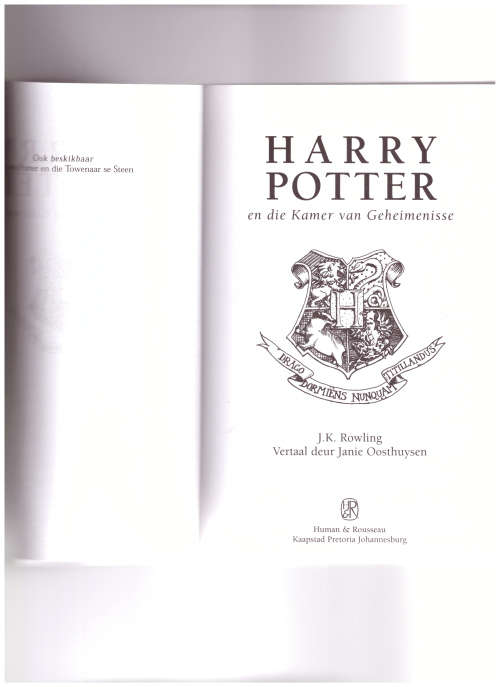 HARRY POTTER EN DIE KAMER VAN geheimENisse