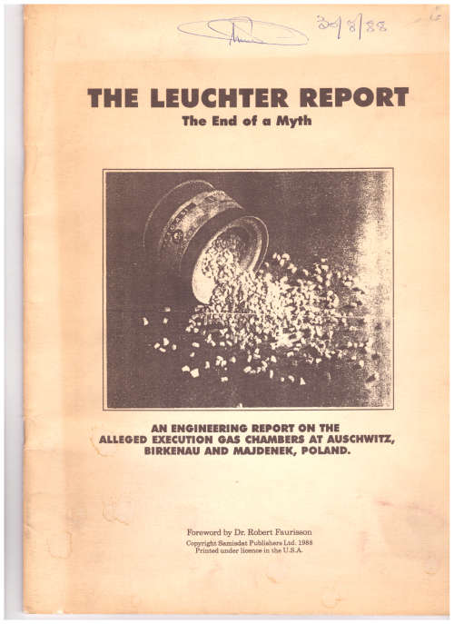 THE LEUCHTER REPORT, THE END OF A MYTH: ENGENEERING REPORT ON THE ALLEGED EXECUTION GAS CHAMBERS AT