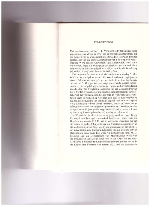 H.F. VERWOERD AS WELSYNBEPLANNER 1932-1936