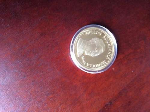 Mandela - 10 years of freedom gold clad medallion