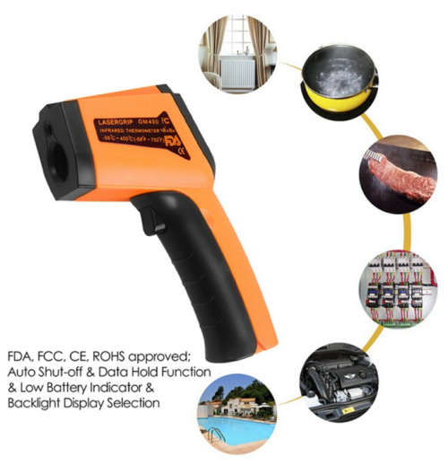 Non-contact Infrared Thermometer, HR GM-400 Digital Laser IR Temperature Gun