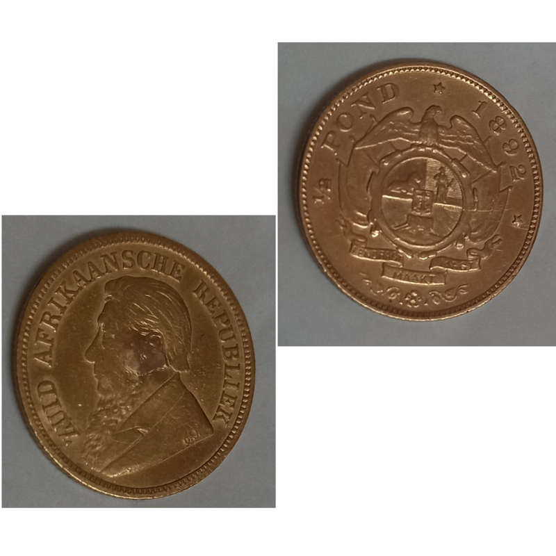 ZAR 1892 Kruger half pound Gold, Double Shaft