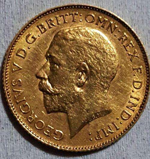 1925 GOLD Half Pound Half Sovereign  GEORGIVS V D G BRITT:OMN:REX F.D.IND.IMP