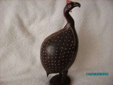 Hand carved Wooden Guinea Fowl