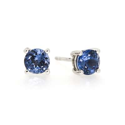 ** 9k white gold tanzanite stud earrings-1.00ct **