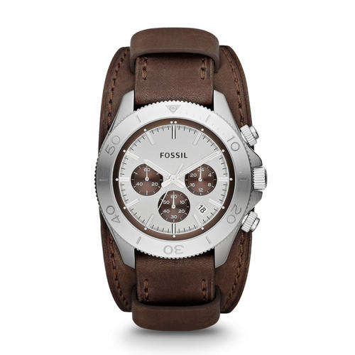 Fossil Retro Traveler Chronograph Leather Watch - Brown- CH2857