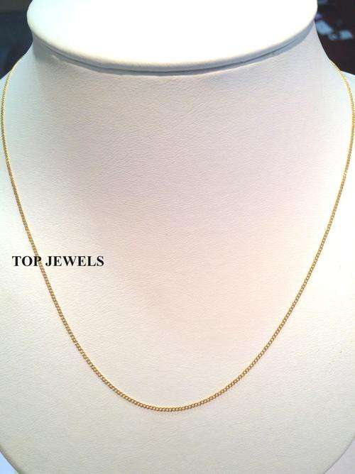 ** 9CT GOLD CLOSED CURB CHAIN 1mm wide 60cm long**