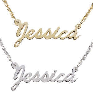 Personalized nameplate necklaces in 9ct GOLD