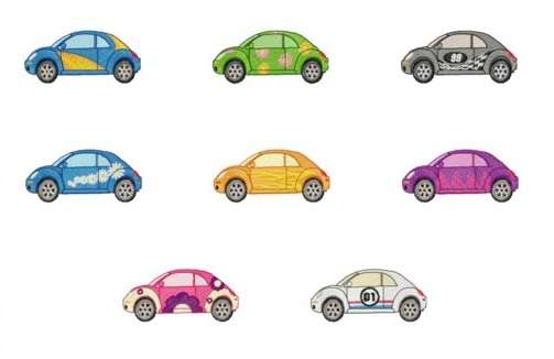MACHINE EMBROIDERY DESIGN SET - BEETLE MANIA (8 IN THE SET)