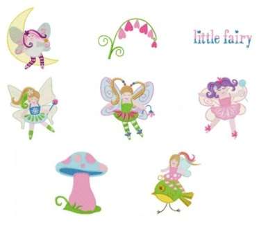 MACHINE EMBROIDERY DESIGN SET - FAIRIES01 (8 IN THE SET)