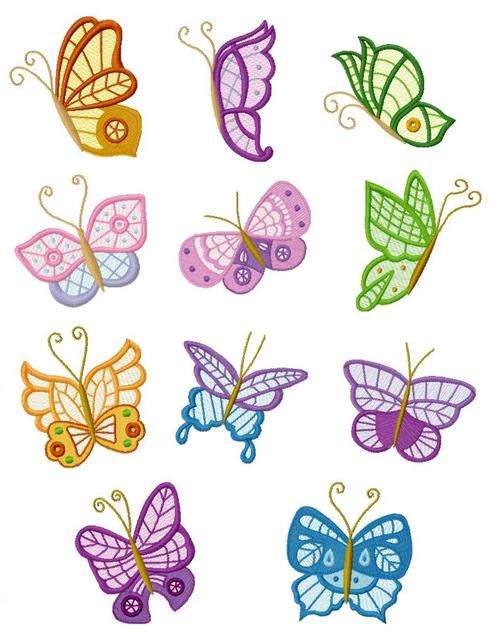 MACHINE EMBROIDERY DESIGN SET - LACY BUTTERFLIES (11 IN THE SET)