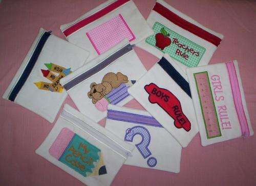 IN THE HOOP MACHINE EMBROIDERY DESIGN SET - PENCIL CASES (8 IN THE SET)